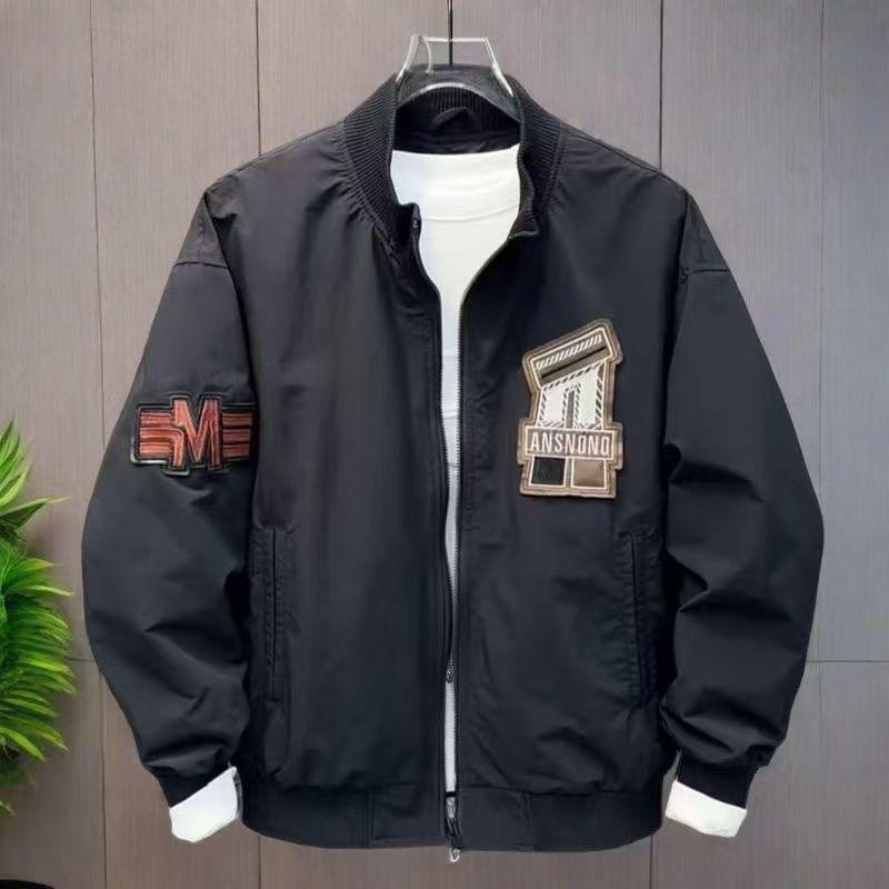 Unisex Trendy Autumn/Winter Loose Fit Baseball Jacket M