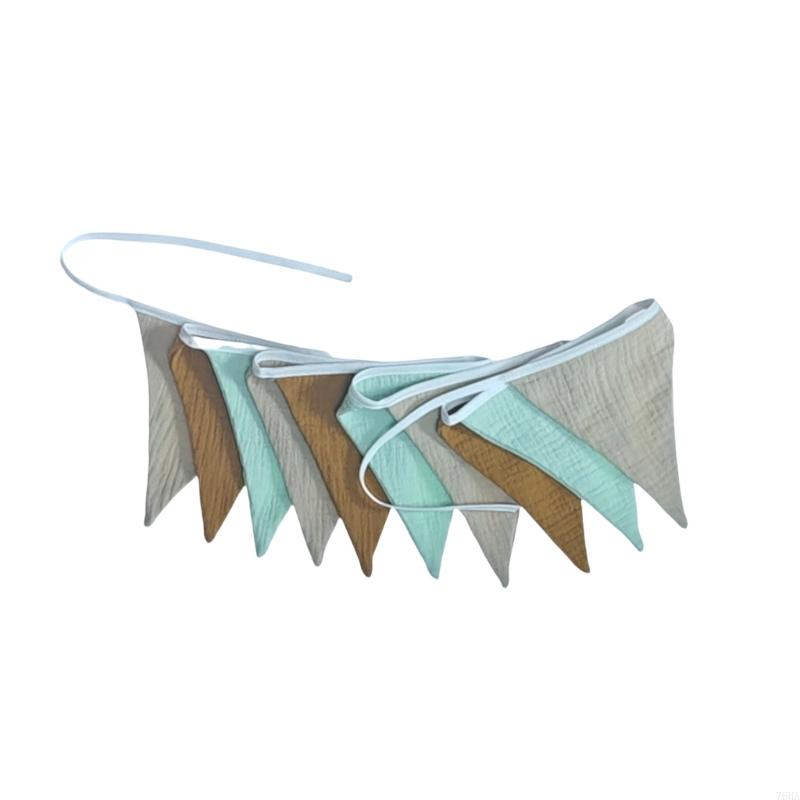 Kids Room Cotton Fabric Banners Decoration Breathable Pennant Chain Triangular Flags Bunting Garlands Wall Art Decors