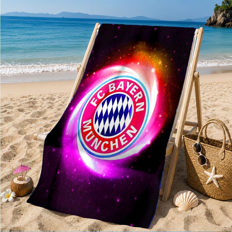 Munich FC Artwork Printed Microfiber Beach Towel, Soft And Absorbent, Quick-Dry, Ideal for Summer Travel, Beach Essential, Swimming Pool