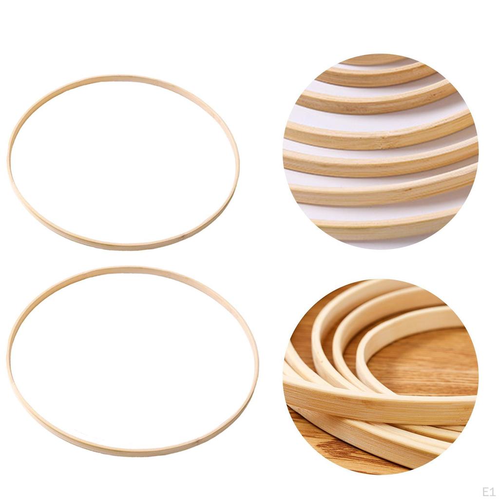 2Pcs Bamboo Floral Hoops Craft Rings Multipurpose Dreamcatcher Hoops, Macrame for Wall Hanging