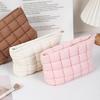 Cosmetic Bag Compact Size Quilted Makeup Bag with Top Zipper Closure Spacious Inner Pocket Easy to Clean Travel Cosmetic Organizer