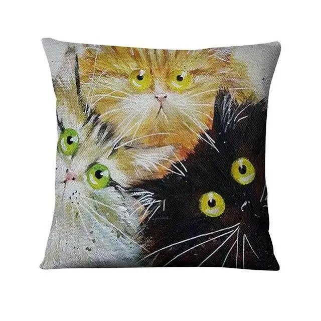 

Красочная наволочка с принтом мультяшного кота, украшение для дома, подушка для рисования, декоративный декор, пледы для дивана 40x40cm