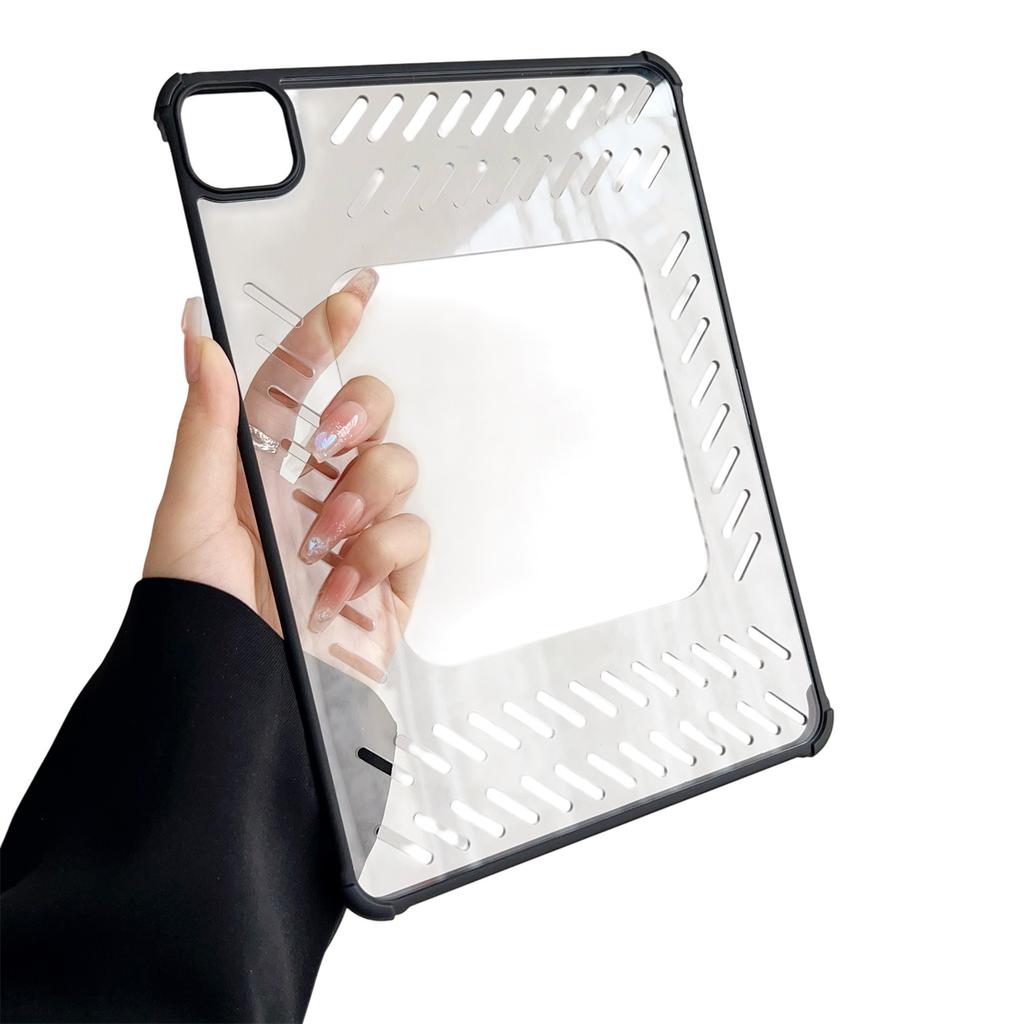 Für iPad Pro 11 (2024) Hülle Hohl Rahmenlos Belüftet TPU Acryl Klar Tablet-Hülle