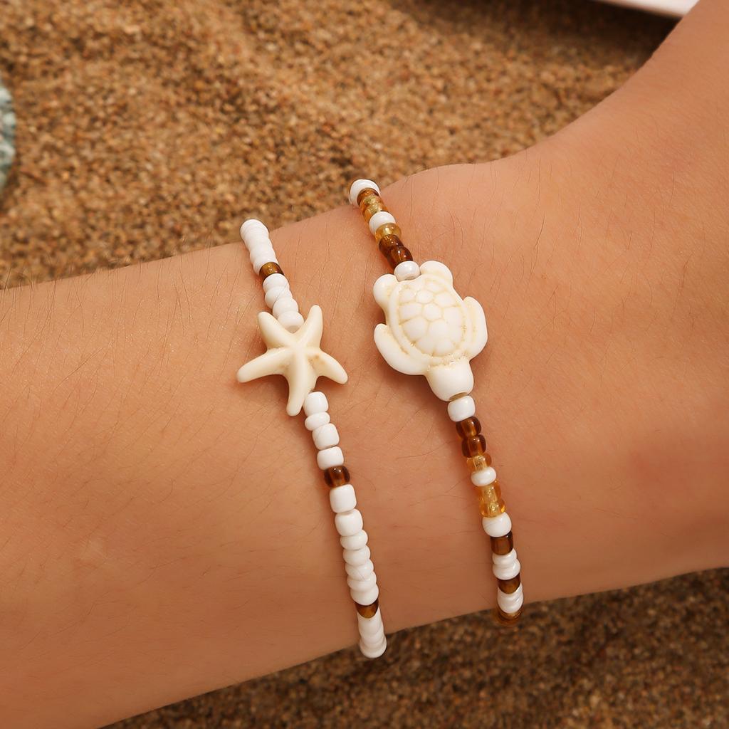 Bracelet Set Starfish Shell Decorative Bracelet Elegant Ladies Summer Beach Party