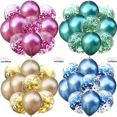 Conjunto de Balões de Lantejoulas Metálicas para Aniversários, Dia dos Namorados e Casamentos