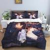 Ancient Chinese fantasy couple print bedding set, three-piece set, duvet cover and pillowcase set, dormitory single and double b