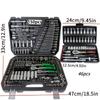 46pcs Professional All-Purpose Car Repair Tool Set for European Models | Heavy-Duty Alloy Metal Toolbox with Ratchet Torque Wrench