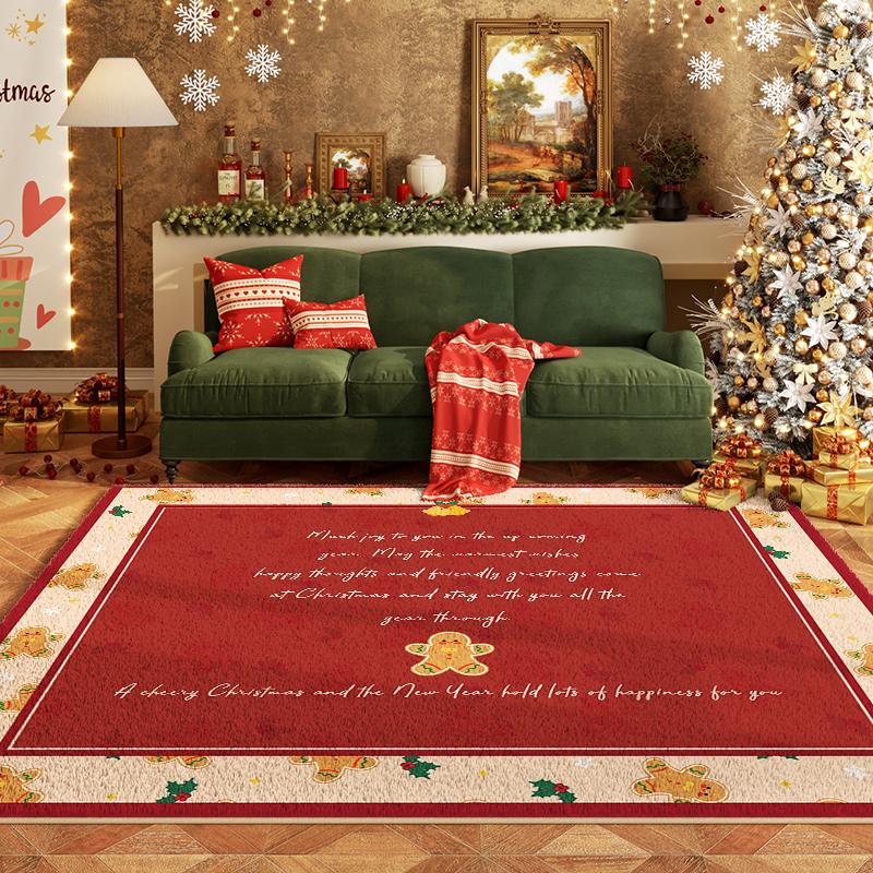 Christmas Living Room Decoration Rug Large Area Anti-slip Mat Fluffy Soft Children Rugs Cute Cartoon Bedroom Decor Plush Carpet