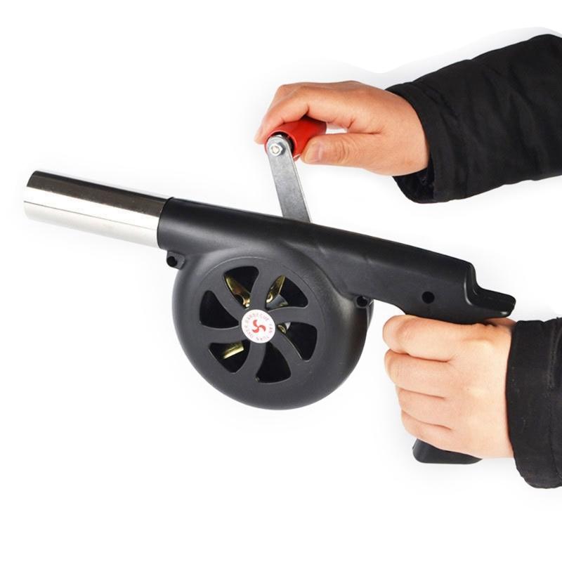 Manual Air Blower Hand Crank BBQ Fan Outdoor Camping Grills Accessories Tools