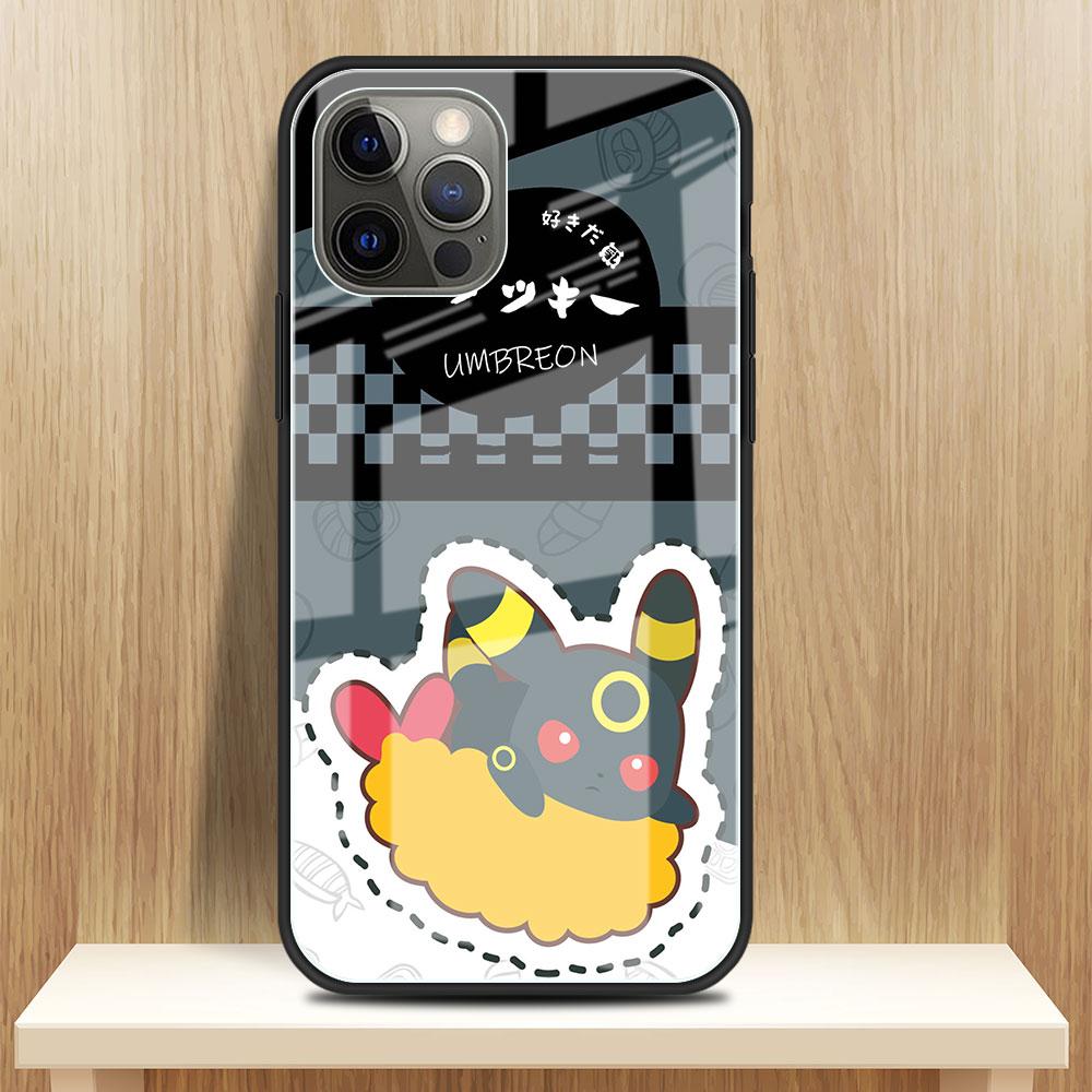 

Стеклянный чехол для Apple iPhone 13 Pro 11 14 12 7 8 Plus SE 2022 XR X XS Max 6 6S Закаленная крышка для телефона Мультяшный Покемон Суши iPhone 6 6S