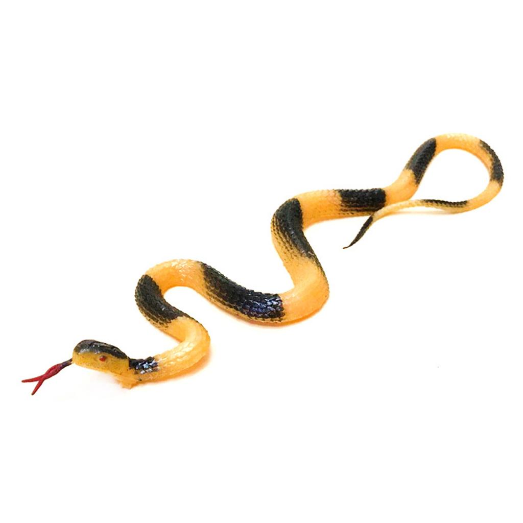 45cm Fake Realistic Rubber Toy Snake Simulation Anaconda Scary Halloween To Scare Birds Props Prank Trick Toy Accessories