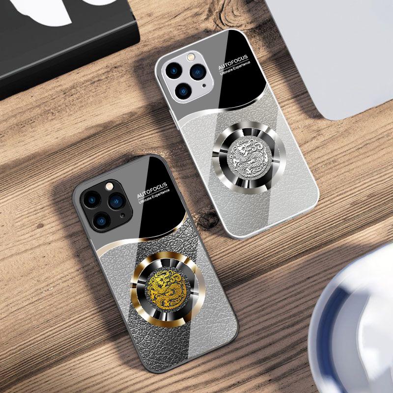 Lucky Ring For IPhone 16 Pro Max 15 Pro 14 13 12 Mini 11 XS Max XR 7 8 Plu SE 2022 Tempered Glass Phone Case