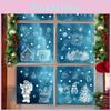 Xmas Window Decals Pvc Snowflake Santa Static Stickers For Christmas Home Decor