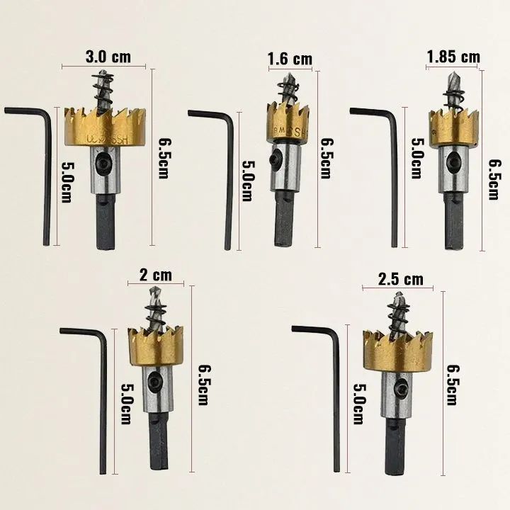 Cobalt Titanium Coated Hole Saw Kit – High-Speed Steel Opening Tool for Metal, Stainless Steel, Aluminum & Iron Sheet