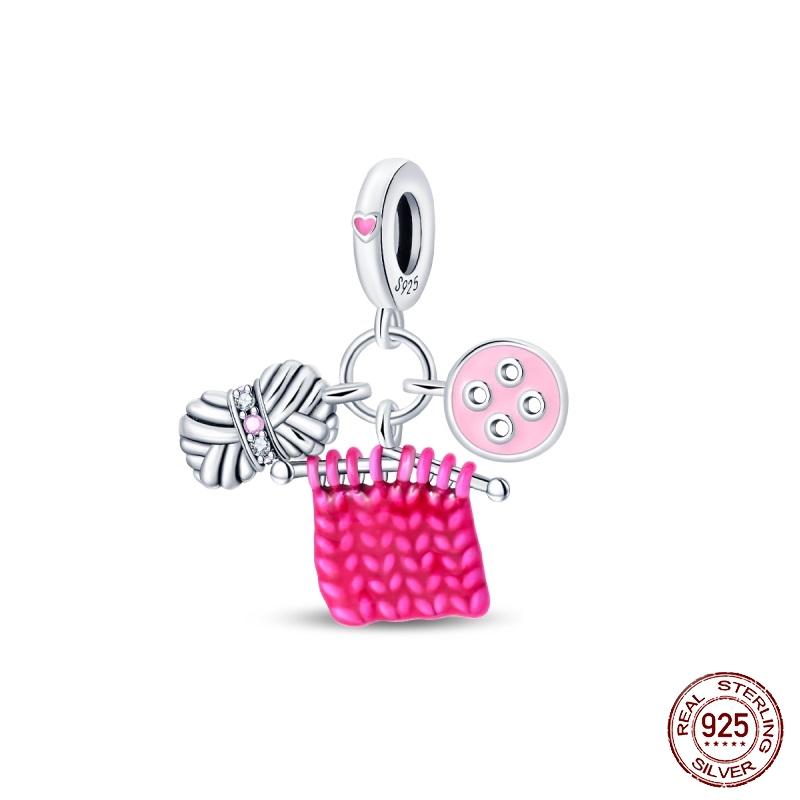 New Copper Tailor Sewing Machine Hairdressing Charms Beads For Brand Original Bracelet Diy Jewelry Gift