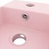 Bathroom Wash Basin with Overflow Matte Pink Ceramic