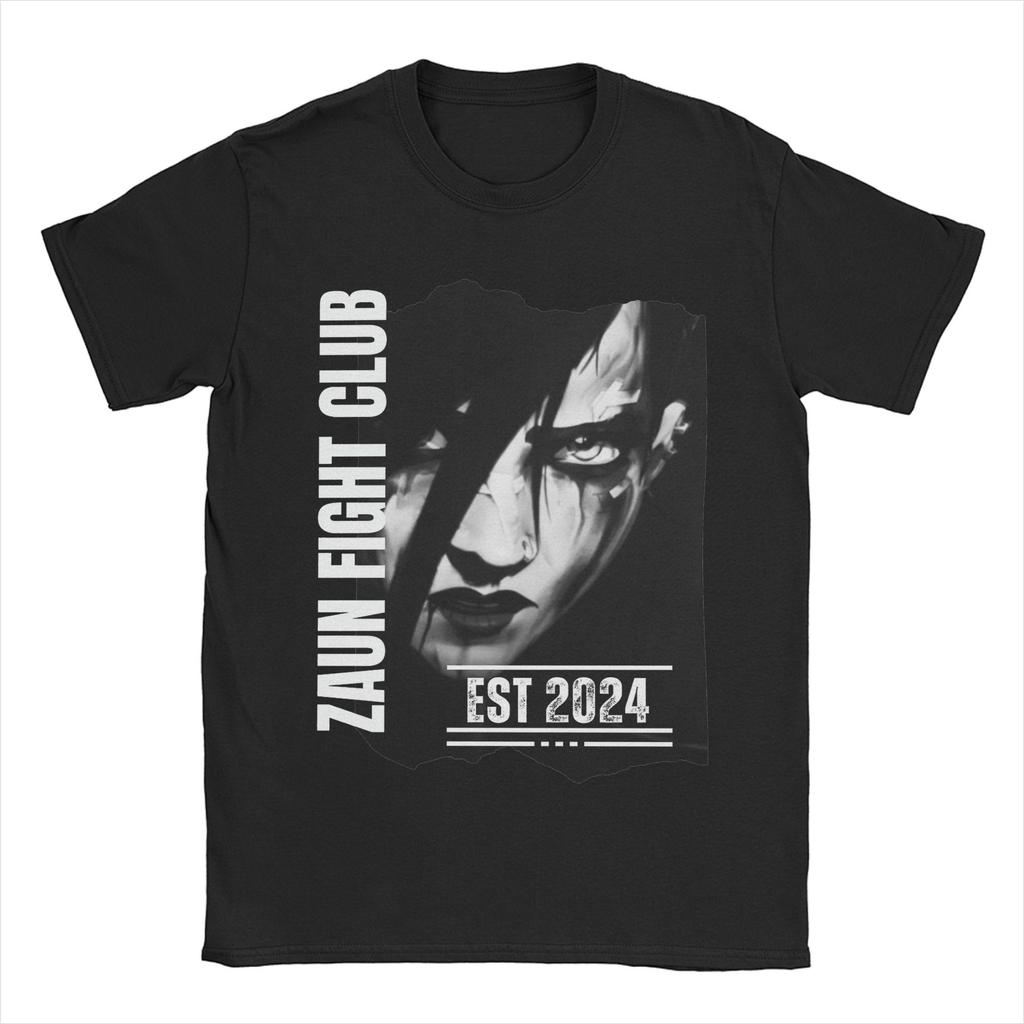 Vintage Sevika Arcane Game T-Shirts Men Crewneck Pure Cotton T Shirt  Short Sleeve Tee Shirt Graphic Printed Tops