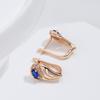 New Trendy Blue Natural Zircon Earrings For Women  Rose Gold Leaf Earrings Unusual Vintage Wedding Jewelry  New