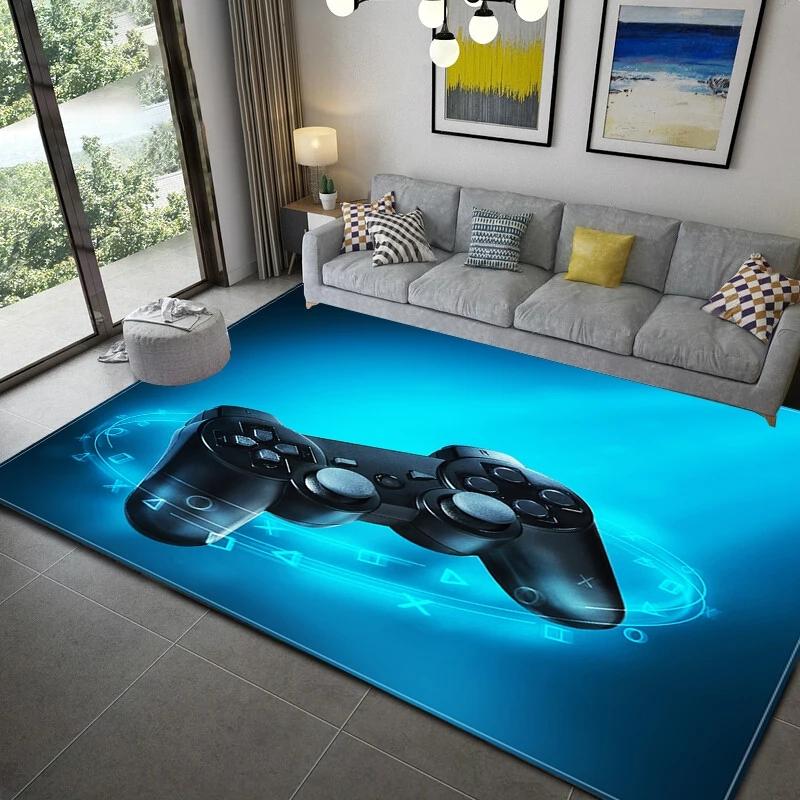 3D Print Gamer Carpet Controller Pattern Living Room Non-Slip Home Entrance Carpet Door Mats Bedroom Bathroom Kitchen Floor Rug