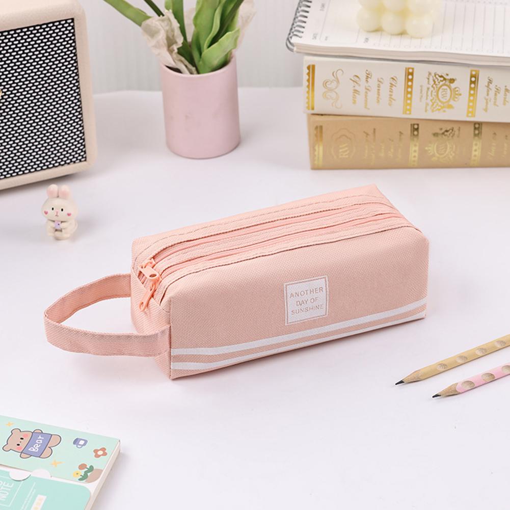 Double Zipper Pencil Case Portable Pencil Bag for Students Back to School Anime for Kid Girls Storage Bag Stationery Supply Gift