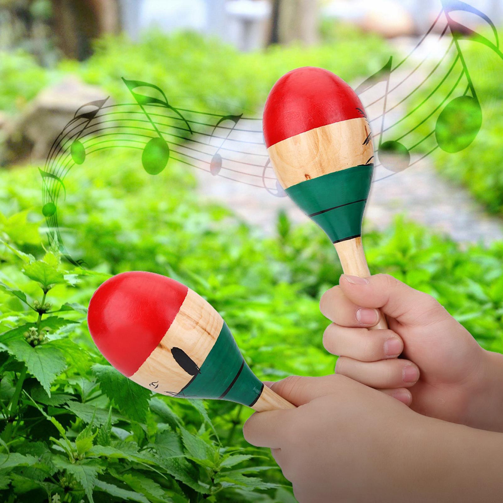 

1 пара прочных деревянных маракасов, большой 25 см, музыкальный развивающий инструмент, игрушка для детей