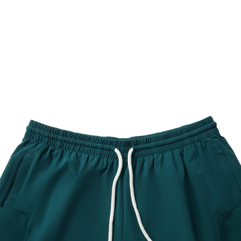 Li-Ning Comfortable Simple Versatile Loose Fit Solid Color Five-Point Casual Shorts Men Shorts Dark-Reef-Green AKSV207-3