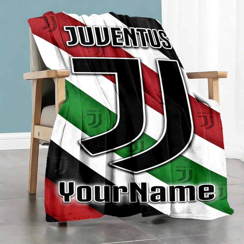Juventus Personalized Name Blanket Gift Customizable Blanket Soft Warm Cozy Perfect for Livingroom Seaside Couch Office Chair Four Seasons Universal