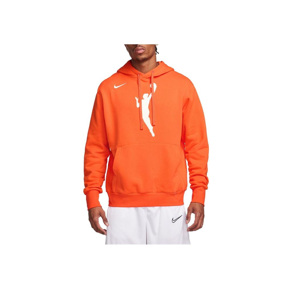 Nike WNBA Logo Print Pullover Hoodie With Drawstring Unisex Hoodie Orange DR9596-820