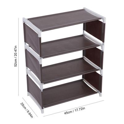 4 Layers Upright Standing Shoes Rack   Holder Shelf Home Entryway (Brown)