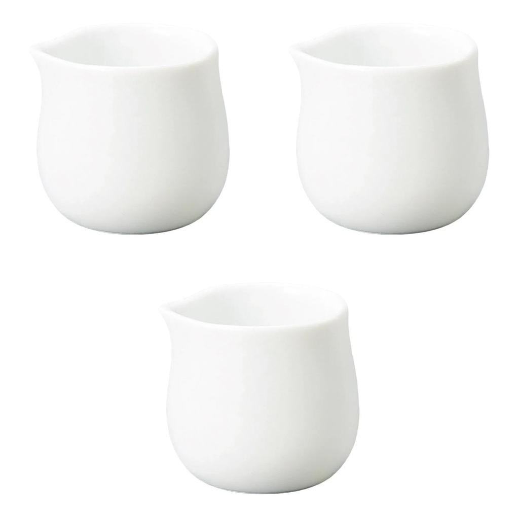 Set of 3 White Porcelain Syrup Bowls [4.9 X 4.3 X 4.5 Cm (50cc)]  Western-style Tableware, Ceramic, Made In Japan, Setomonohonpo