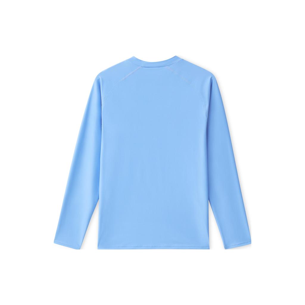 Anta Solid Color Round Neck Pullover Slim Fit Long Sleeve Swimwear Men Swimwear Clear-Sea-Blue 1823531452-1