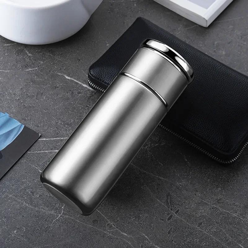 300/420ml Tea Separation Insulated Bottle, 304 Stainless Steel Vacuum Flask, Leak-Proof Tea Infuser Thermos for Office