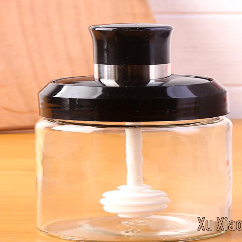 Glass Seasoning Jar with Integrated Spoon Lid