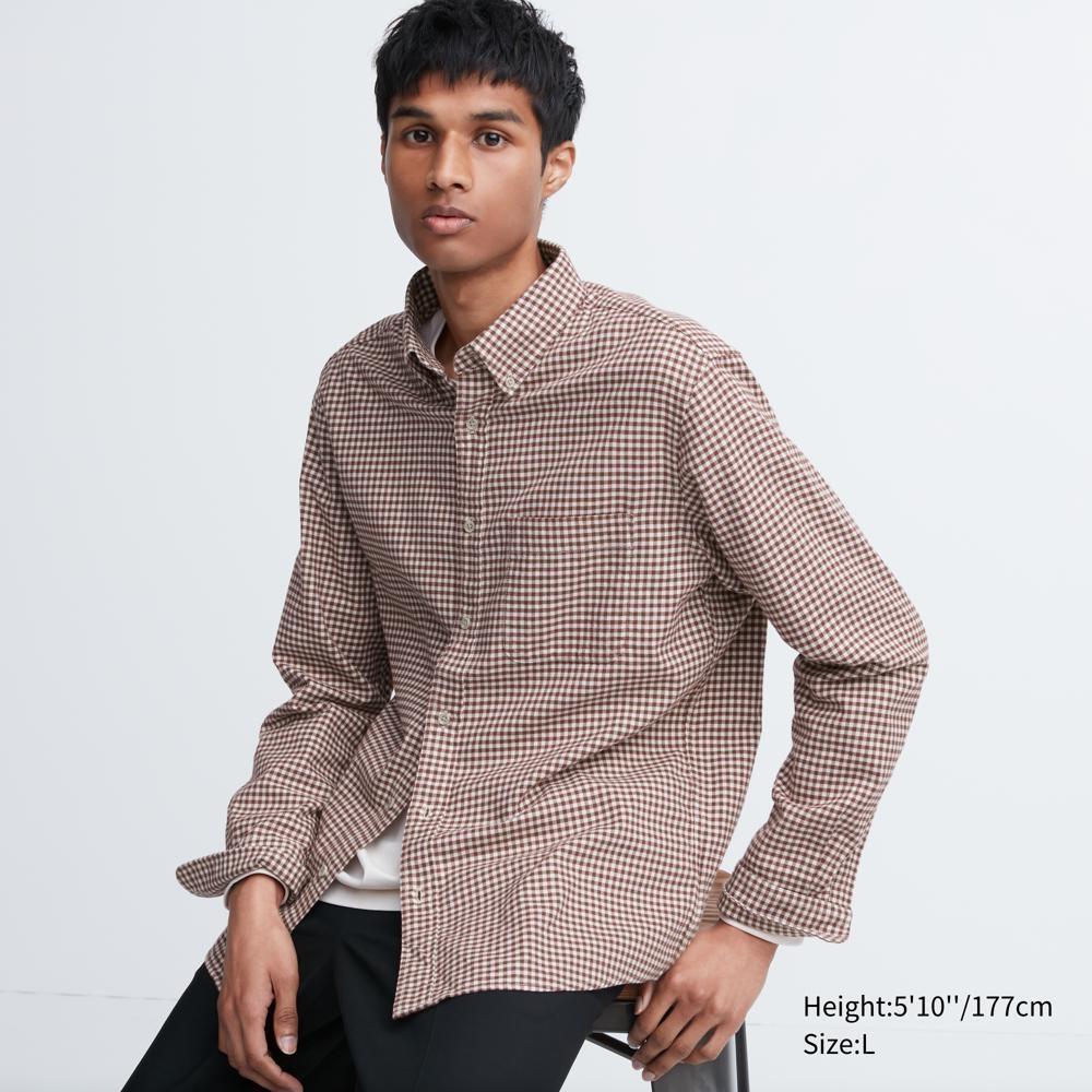 

Фланелевая рубашка в клетку UNIQLO (Воротник на пуговицах с длинным рукавом) В
