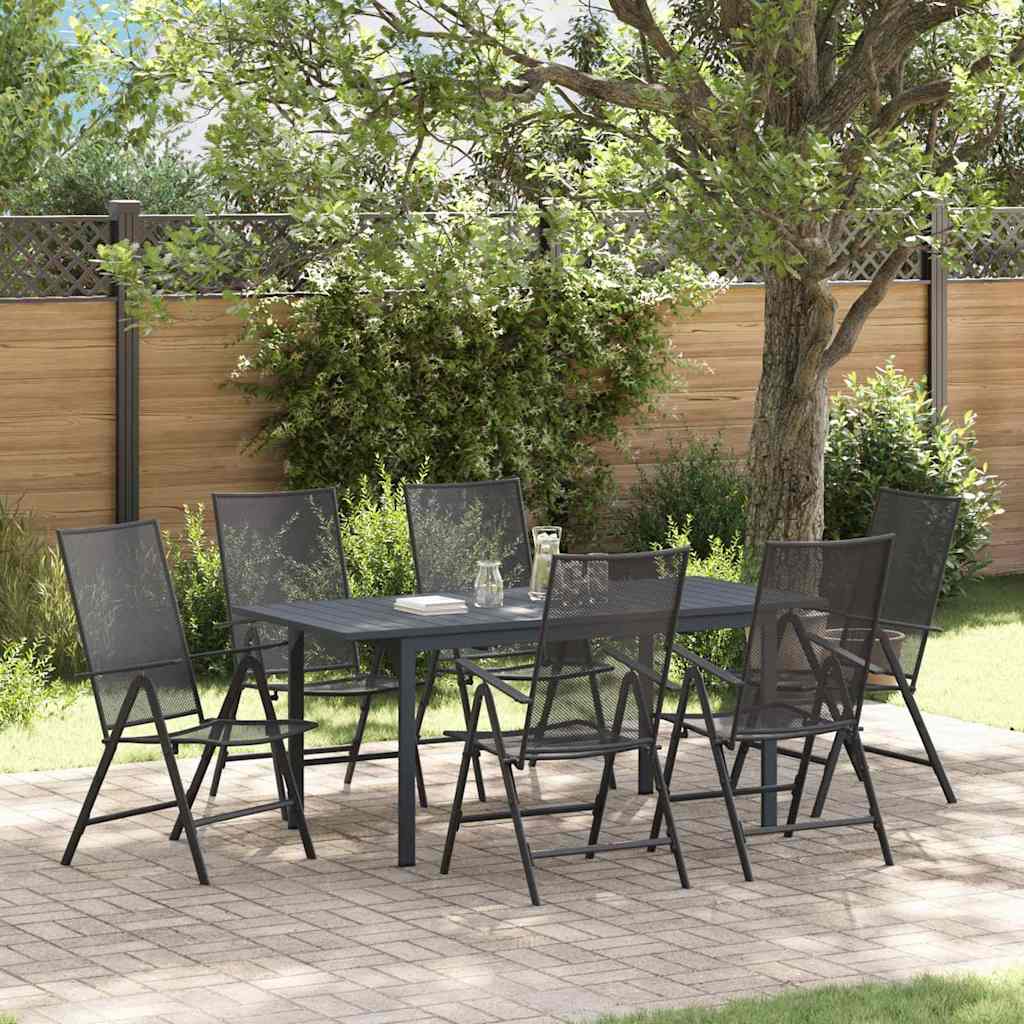 Garden Dining Set 7 pcs Anthracite Powder Coated Steel