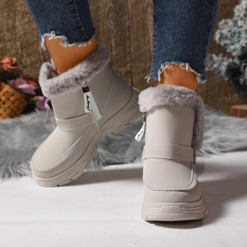 Fashion 2025 Winter New Velvet Snow Winter Thickened Warm Women's Mid-barrel Cotton Boots