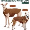 Kuoser Reversible Dog Coat – Warm Fleece & Quilted Waterproof Dog Jacket, Double-Sided Cold Weather Dogs Winter Coat with Harness Hole, Windproof