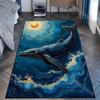 Whale swimming in cosmic ocean Print Carpet Rug for Living Room Bedroom Sofa Doormat Home Decor Non-slip Floor Mat