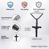 Vnox 60cm Catholic Cross Pendant Necklace for Men, Stainless Steel 30.5x51.5mm Cross Black Gold Silver Color Box Chain Necklaces