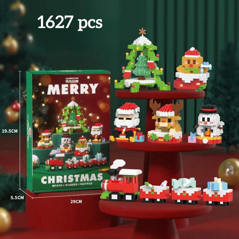 

Halloween Party DIY Christmas Building Blocks Snowman Elk Santa Claus Micro Brick Model Xmas Tree Decoration Children Toy Gift with box