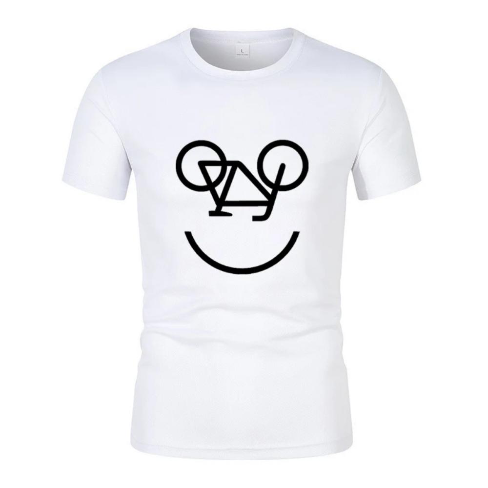Summer New Interesting Bicycle Reverse Letters Print Men'S T -Shirt Fashion Casual Jogging Mesh Air Permeability Short Sleeves