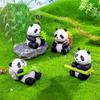 8 Pack Realistic Panda Figurines Small Animal Models Miniatures Ornaments for Cake Toppers and Garden Decors Accessories