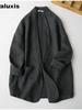 Oversized Women's Fashion Casual Blazer Jacket Pure Desire Cotton Linen Outerwear Long Sleeve Top for Women
