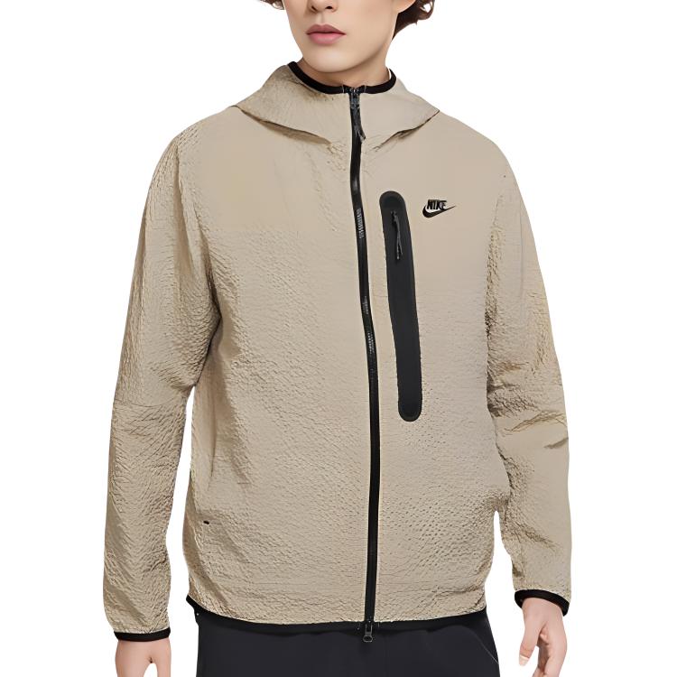 Nike Logo-Print Winddichte Kapuzenjacke Gewebte Jacke Herren Jacken Braun DQ4323-247