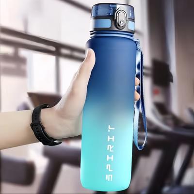 1000ML Large Capacity Sports Water Bottle with Time Marker Motivational Leak Proof Portable Plastic Cups Outdoor Travel Gym Jugs