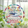Acrylic It's My Birthday Cruise 2026 Suncatcher, Stained Glass Effect Window Hanging Ornament for Cruise & Birthday Lover Gifts