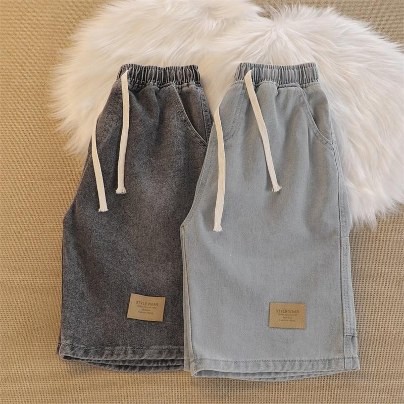 Summer Men's Shorts Straight-leg Baggy Vintage Streetwear Denim Shorts Hip Hop Short Jean