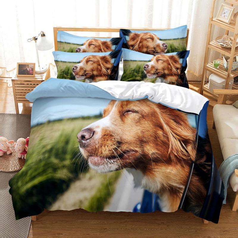 Dropshipping Animal Pattern Cow, bear, Wolf Bedding Set Duvet Cover Sets Housse De Couette Super Comfortable Cotton Bedclothes