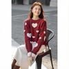 ITISF4 New Year Love Heart Loose Knit Sweater
