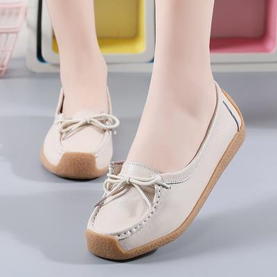 Hot Sale Women Leather Casual Shoes Lace-up Flats Shoes Woman Loafers Comfortable Walking Shoes Women Sneakers Zapatos De Mujer